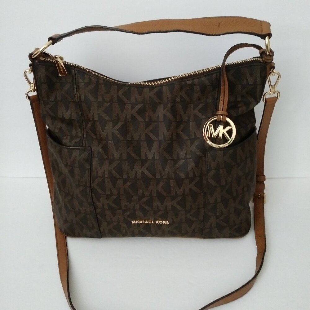 Michael Kors Monogram Brown Shoulder and Cross-body Bag